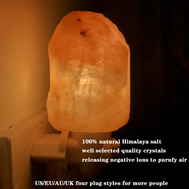 "Hand Carved Himalayan Salt Lamp: Natural Crystal Night Light for Home Decor, Air Purifying & Negative Ion Release (Warm White Glow)"