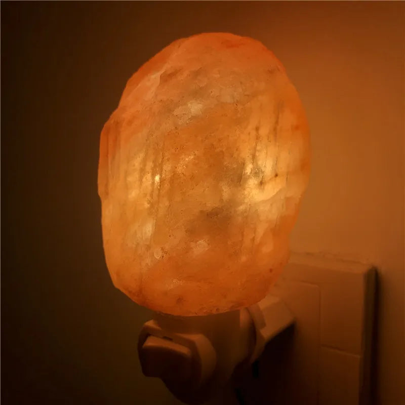 "Hand Carved Himalayan Salt Lamp: Natural Crystal Night Light for Home Decor, Air Purifying & Negative Ion Release (Warm White Glow)"