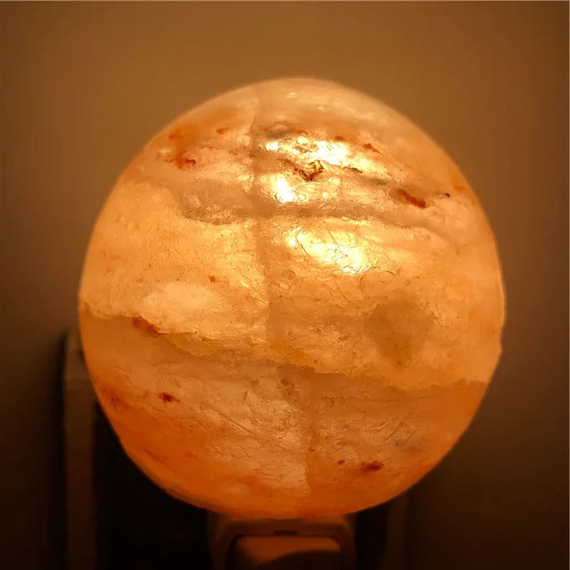 "Hand Carved Himalayan Salt Lamp: Natural Crystal Night Light for Home Decor, Air Purifying & Negative Ion Release (Warm White Glow)"