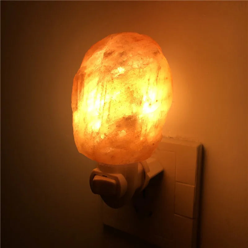 "Hand Carved Himalayan Salt Lamp: Natural Crystal Night Light for Home Decor, Air Purifying & Negative Ion Release (Warm White Glow)"